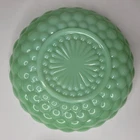 Vintage Fire King Jadeite 8.5" x 2" Bubble Glass Jadite Rare Low Serving Bowl