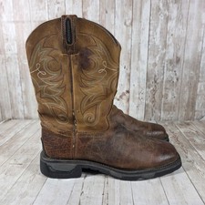 Tony Lama TLX Mens Brown Leather Waterproof Western Work Boots Size 9.5 EE