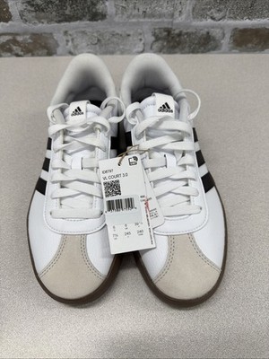 NEW Adidas VL Court 3.0 Sneakers Size 7.5 ID8797 Cloud White With Black Stripe