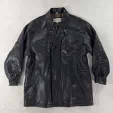 Ottimo 18 Via Roma Mens Genuine Leather Jacket Black Size M Vintage