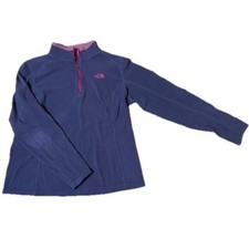 The North Face Womens TKA 100 Fleece Quarter Zip Pullover Purple Pink Large
