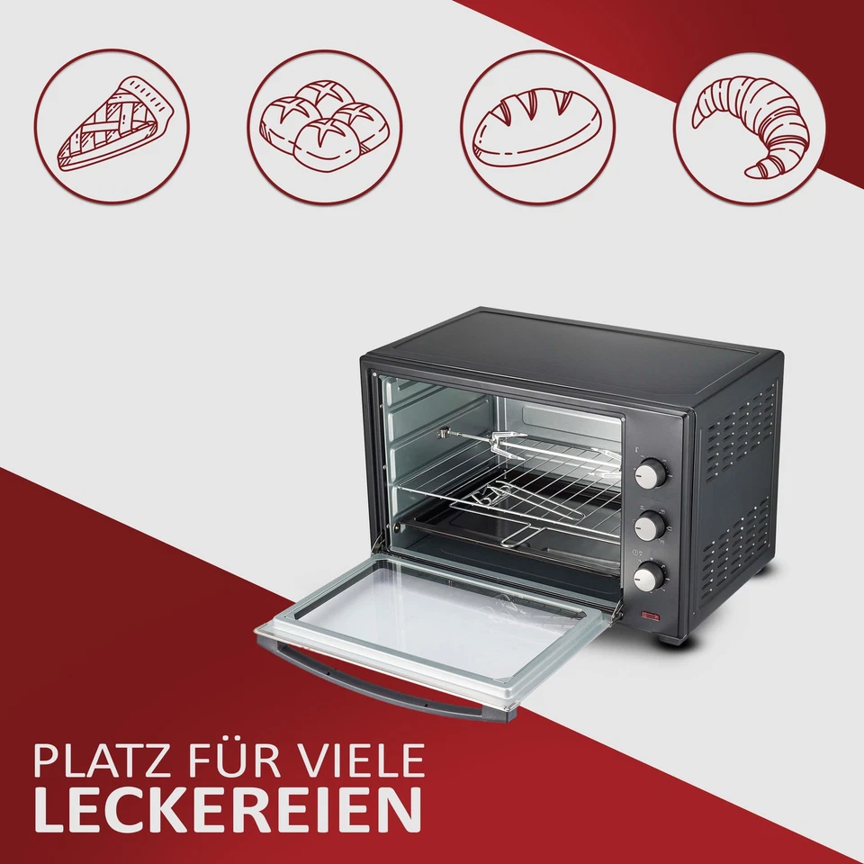 60 Liter Mini Backofen | Umluft Ofen | Pizzaofen | Mini Backofen | Mini-Backofen - Bild 4 von 4