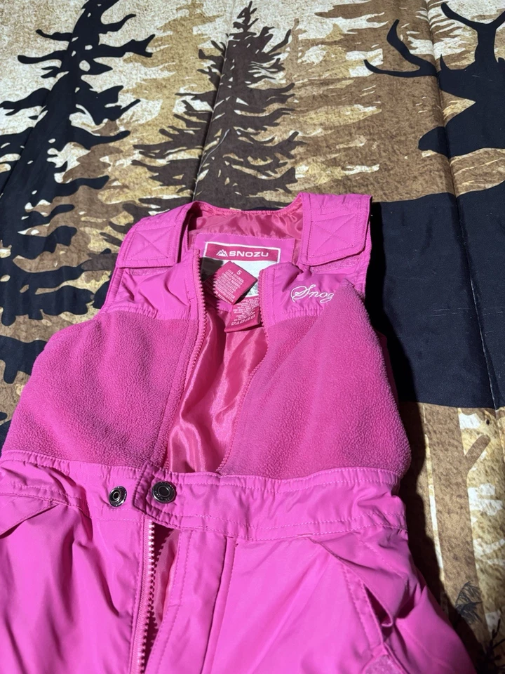 Snozu Traje de Nieve Mono con Babero, Niñas Talla 5, Rosa Ajustable Traje de Esquí Traje de Nieve Foto 2 de 2