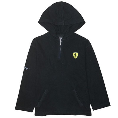 Ferrari Herren Hoodie schwarz Fleece 1/2 Zip Größe S Racing Logo
