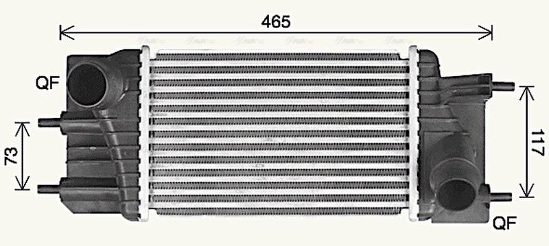AVA Charge Air Intercooler DN4460 for Nissan Juke (2010) 1.5 DCI