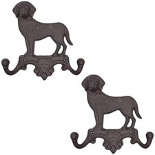 Cast Iron Dog Wall Hooks for Hanging, Heavy Duty Dog Leash Holder for Wall Mo...