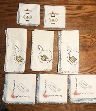 1940s--BEAUTIFUL HAND CROCHETED TEA NAPKINS--LOT OF NINE  (9)--XLNT