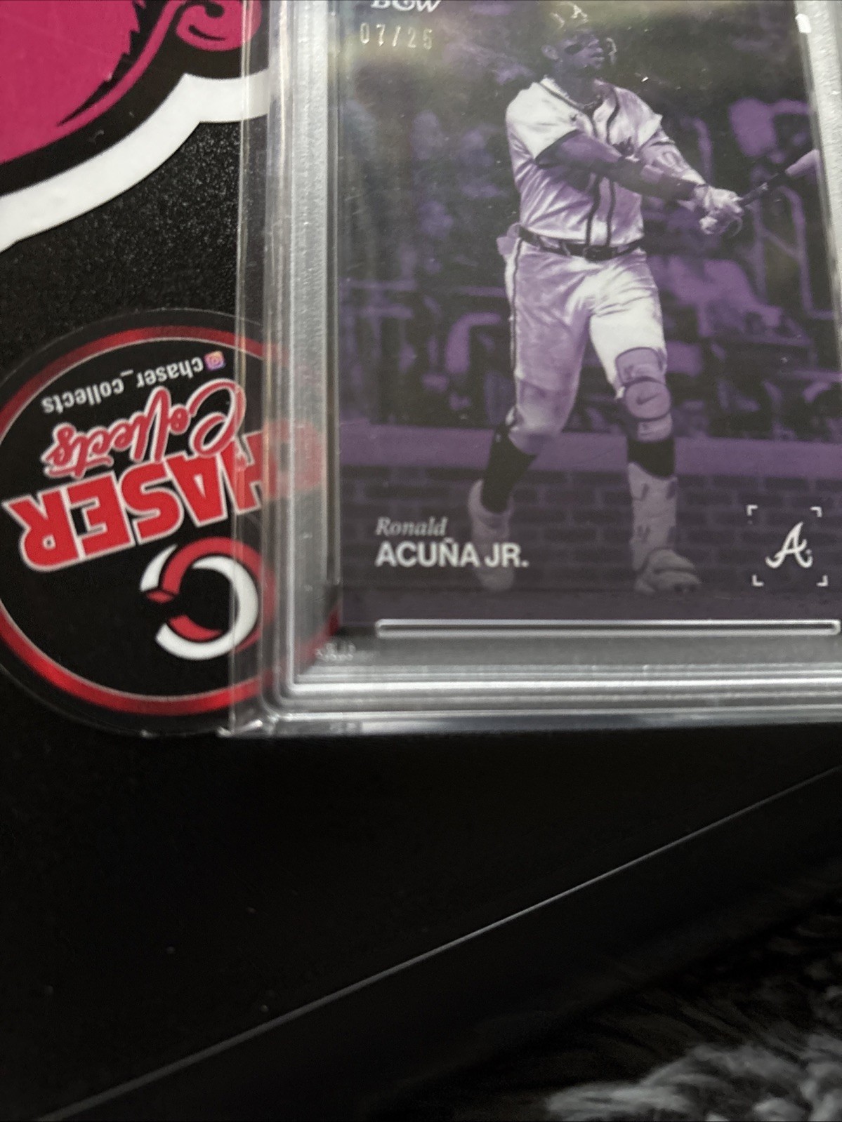 Ronald Acuna Jr. Topps Black In White /25 SSP PSA 10 Purple Atlanta Braves view 6