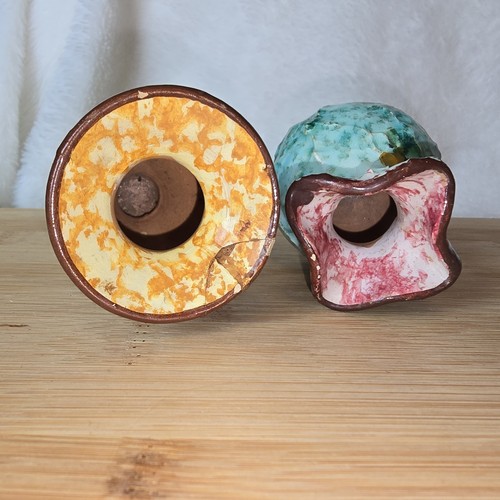 Vintage Italian Majolica Miniature Vases - Rustic Folk Art Hand Painted in Italy - Photo 13/22