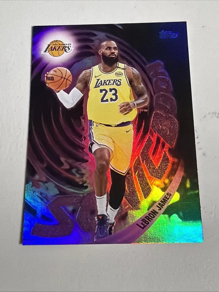 2025-26 Topps #SB-1 LeBron James Sonic Boom Refractor  Los Angeles Lakers SP - Image 2 of 4