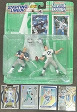 1998 Starting Lineup Troy Aikman & Roger Staubach Figures, Cards & Helmets