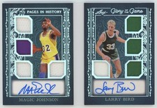 2025 Leaf GOTG Magic Johnson, Larry Bird 08/15 Auto Quad Relic Game-Used Booklet