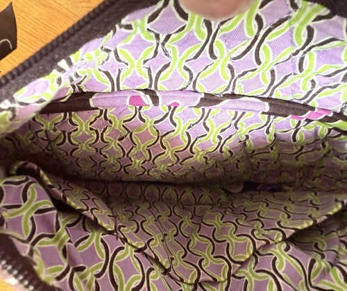 Vera Bradley Hipster Purple Punch Crossbody Bag Adjustable Strap Zip Close 10" - Picture 10 of 11