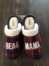 New NWT Dearfoams Size M 7-8 Mama Bear Clog Slippers Warm