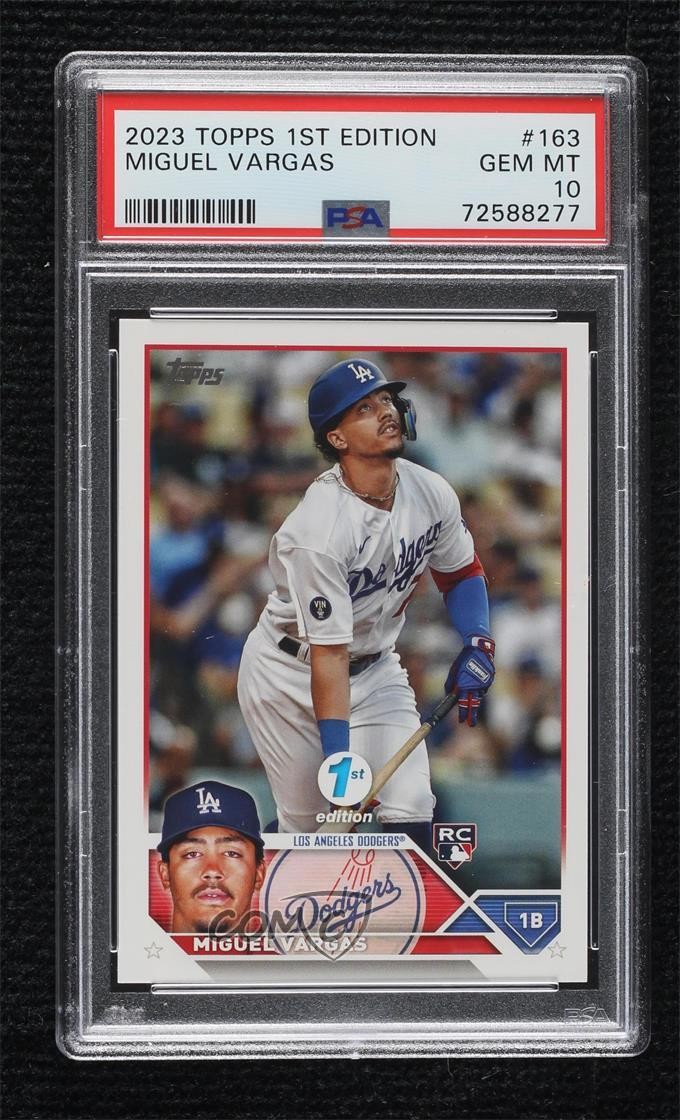 2023 Topps Series 1 1st Edition Miguel Vargas #163 PSA 10 GEM MT Rookie RC 1n21