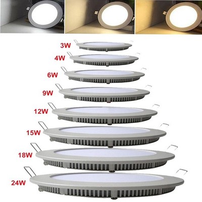 LED Einbaustrahler Einbauleuchte Panel Deckenleuchte Flach Rund Einbau Spot 230V