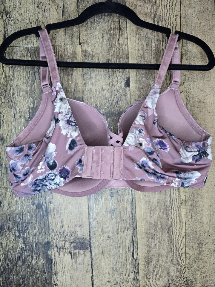 Torrid XO Plunge Push-up Bra Sz 40 DD Floral Pastels - Image 3 of 4