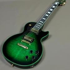 LP custom Electric Guitar Solid Mahogany body & neck green color Gold hardware