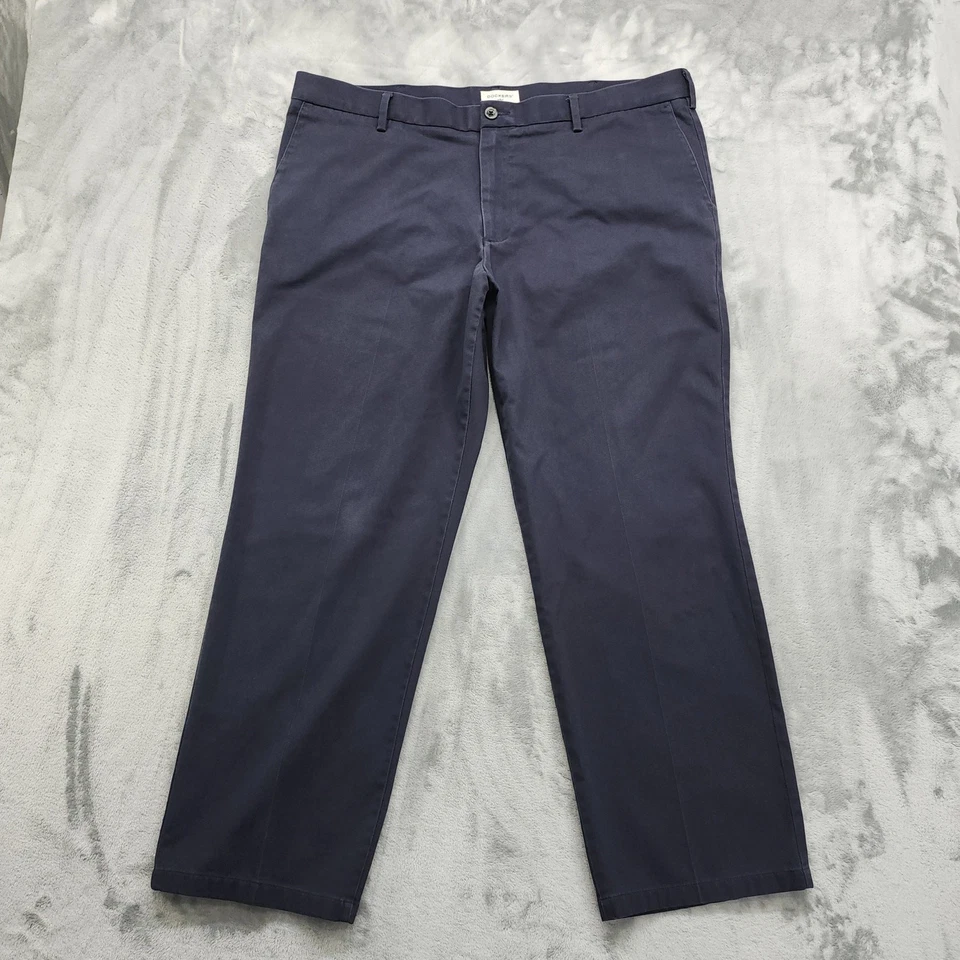 Dockers Pants Mens W42 L30 Blue Straight Fit Flat Front Chino Stretch Cotton - Image 2 of 4