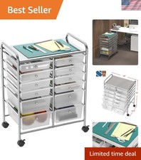 Utility Cart with 12 Drawers Rolling Storage Art Craft Organizer on Wheels