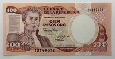 Colombia 100 Pesos Oro 1989 P-426a UNC Banknote