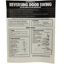 GE Refrigerator Reversing Door Swing Top Freezer OWNERs MANUAL USER INSTRUCTIONS