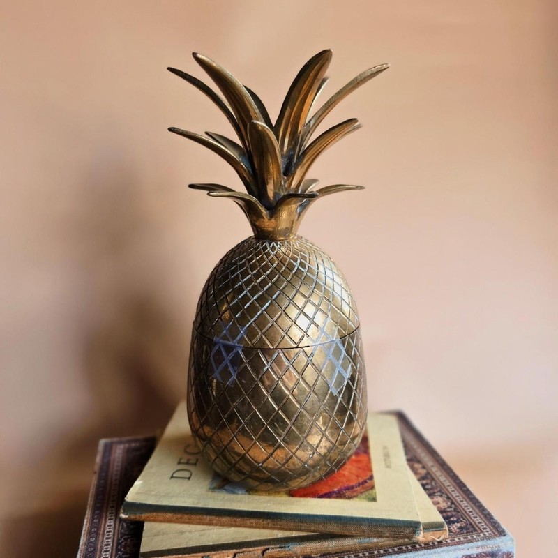 Vintage Brass Pineapple/ Hollywood Regency /Tropical/ MCM/ VLV/Pinup/Classic
