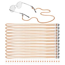 12 Pcs Nylon Eyeglass Strap Braided, 28 Inch Eyeglass Lanyard Strap, Orange
