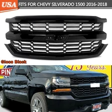Gloss Black Front Bumper Grille For 2016-2019 Chevrolet Silverado 1500 84046156