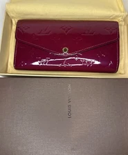 Louis Vuitton Vernis Sarah Wallet Long Wallet With Box And Dusty