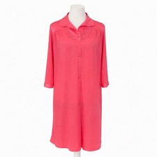 Vintage Vanity Fair Pink 1/2 Sleeve Robe Bed Jacket Buttons Pockets Size 38 Sml.