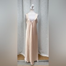 Diamond Tea soft pink ivory satin slip dress