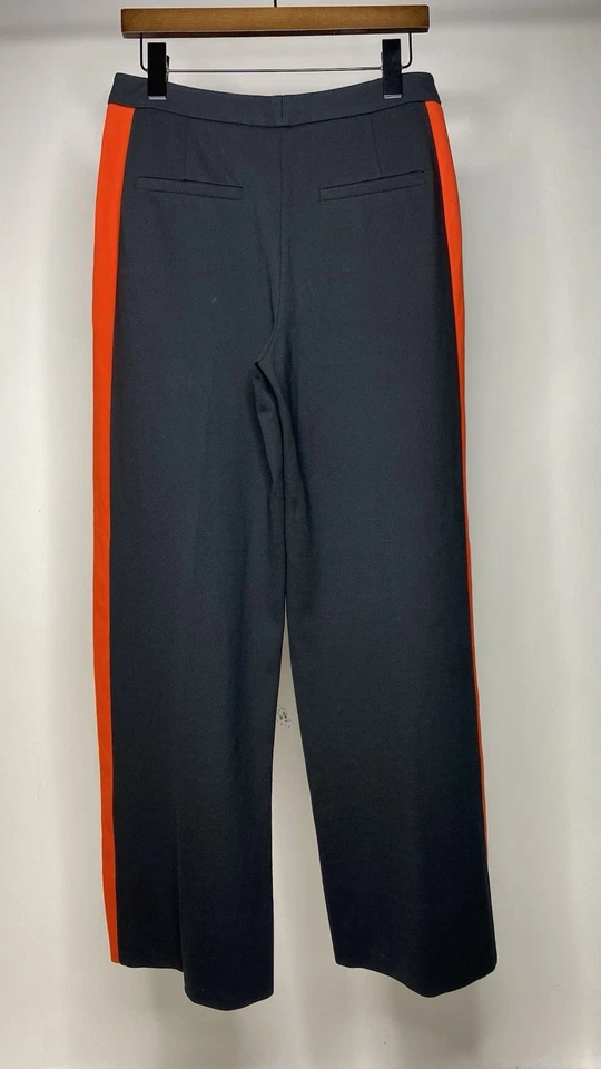 Calça ME+EM Feminina EUA 6 Perna Larga Listra Lateral Acento Preta Casual City - Imagem 4 de 4