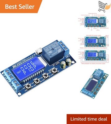 Time Delay Relay 5V/12V/24V LCD Display Micro USB Support Auto Mode