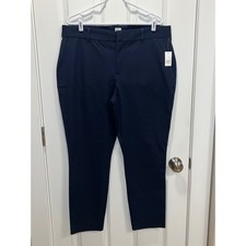 NWT GAP Signature Skinny Ankle Pants Navy Blue Size 16 Womens Stretch