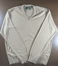 Vintage Jantzen Sweater Men’s XL Made in USA Tan V-Neck Pullover