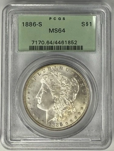 1886 S Morgan Silver Dollar $1 PCGS MS64‼️CLEAN CHEEK, GREAT EYE APPEAL - OGH‼️