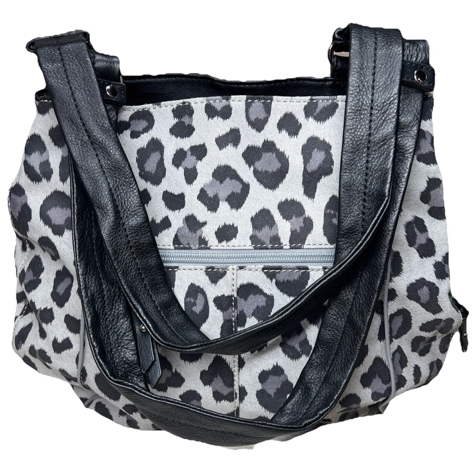 Bolso Cubo Tignanello Cuero Estampado Leopardo con Forro Cooper Dorado Foto 2 de 4