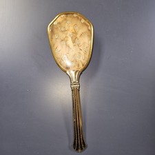 Vintage Gold Vanity Hair Brush Ornate Handle Floral Patte Art Deco USA
