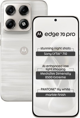 Motorola Edge 70 Pro 5G 256GB Marble Lily White Unlocked Global Version 50MP AI