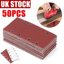 50x Sanding Sheets Hook and Loop Mouse Sanding Pads Sander Rectangle Paper Discs