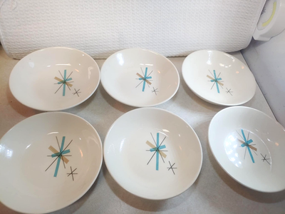 #ad 6 salem north star pattern shallow bowls $35.00