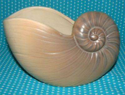 Vtg Otagiri 1982 Shell Vase Planter 7 x 4½  Ceramic Pottery Nautical Décor Japan