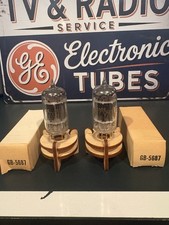 Match Pair 5 Sylvania Gold GB 5687 Black Plate Vacuum Tubes TV7 Maxi Test NOS  