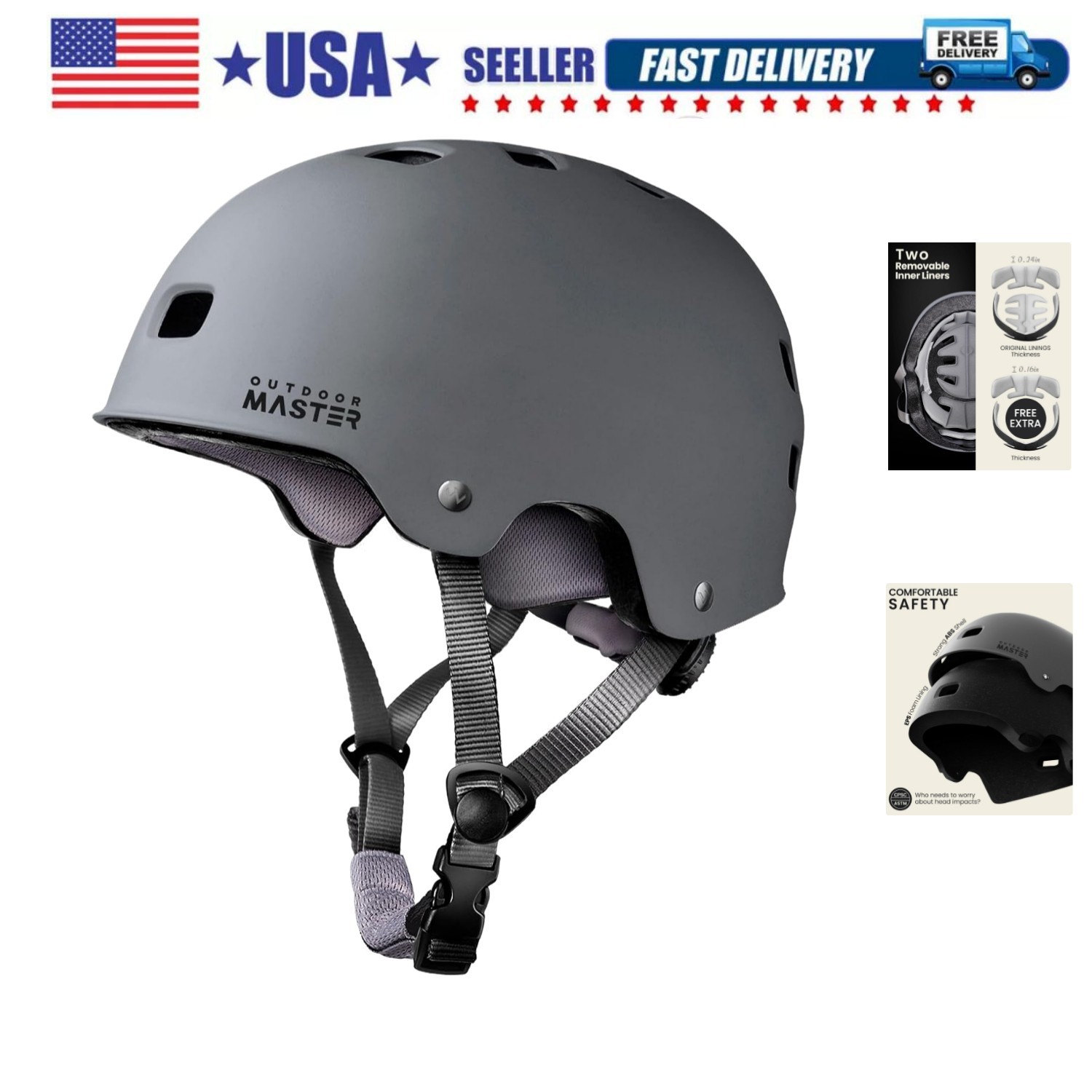 Cycling Helmet - Two Removable Liners Ventilation Multi-spor