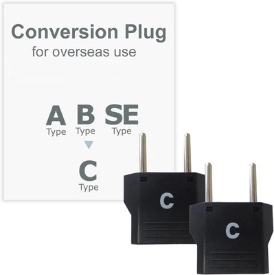 Kashimura NTI-157 Travel Adapter Plug Type C Europe Use 2 Pack Japan Import New