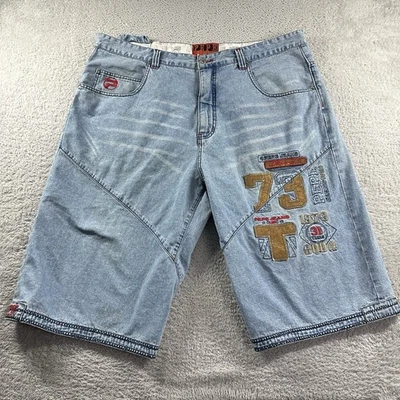 VINTAGE Pepe Jeans Shorts Mens 42 Baggy Embroidered Patches Y2K Streetwear - Image 1 of 4
