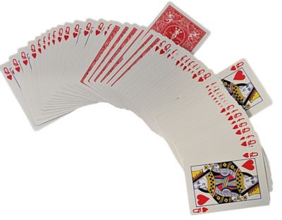 Bicycle 1 Deck One Way QUEEN HEARTS Red Force Playing Same + 4 Gaff Magic Cards
