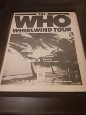 The Who Whirlwind Tour Rare Original Promo Poster Ad Framed!