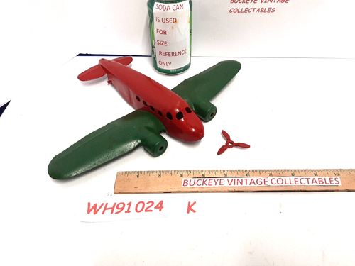 Vintage Wyandotte Tin Plane To Restore 9-1/4" Long x 12-3/4" Wing Span